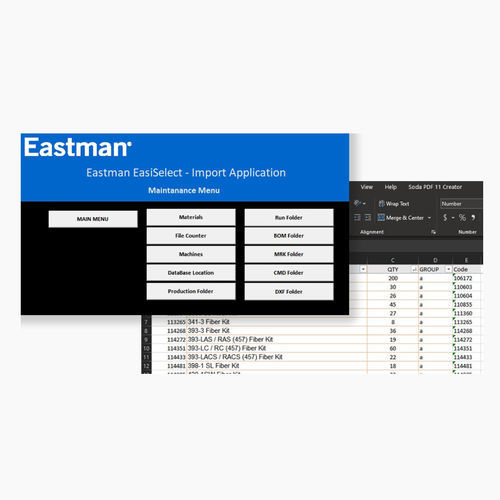 Software di gestione dati - EasiSelect - Eastman Machine Company - di controllo / di taglio / per l'aeronautica