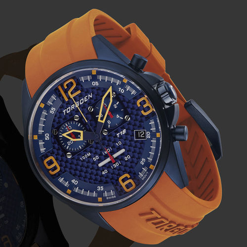 Orologio da polso aviatore - T18BLCF45BL24ORSS - Torgoen  - cronografo / carica automatica / al quarzo