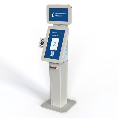 Chiosco self check-in doppio - P - imageHOLDERS - con stampante / con lettore di carte d'imbarco / con sistema di pagamento con carta
