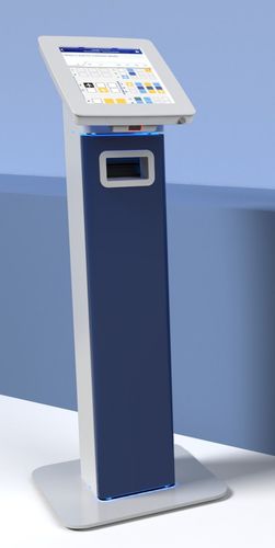 Chiosco self check-in monoschermo - P - imageHOLDERS - con stampante / con lettore di carte d'imbarco / con sistema di pagamento con carta