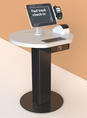 Chiosco self check-in per compagnia aerea - T-series Single Terminal   - imageHOLDERS - con sistema di pagamento con carta / con lettore RFID / da terra