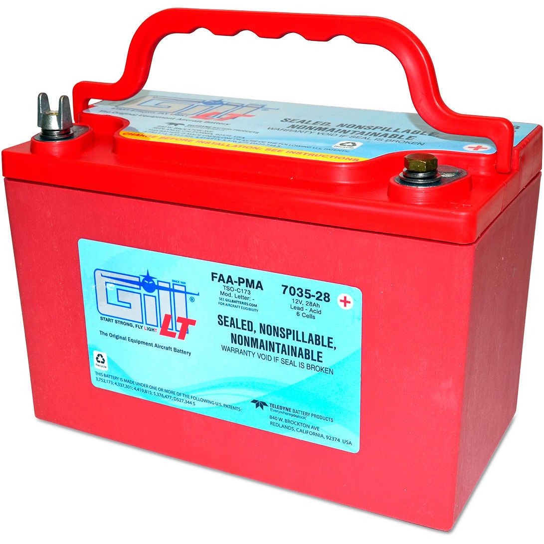 航空機用バッテリー - 7035-28 - Gill Electric Company - VRLA / 12V