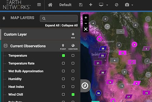 監視用ソフトウェア Earth Networks 気象 航空交通管理用 リアルタイム
