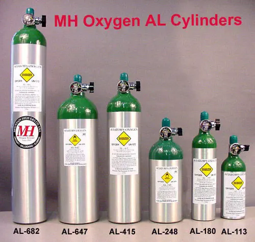 航空機用酸素ボンベ - Aluminum - MH Oxygen/Co-Guardian