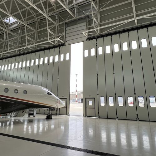 折畳み式倉庫ドア - Moreschi Chiusure Industriali S.r.l. - ヘリコプター用 / 航空機用 / 産業用