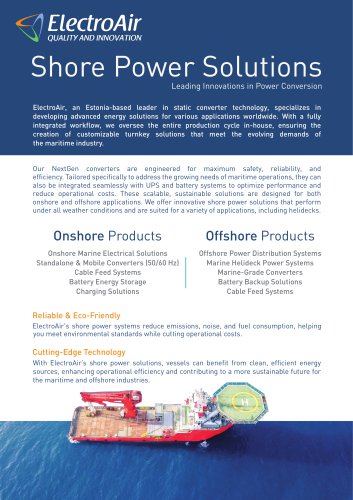 Shore Power Systems by ElectroAir - Green Energy for Ports and Airfields