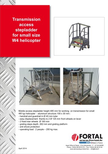 Transmission access stepladder for small size W4 helicopter