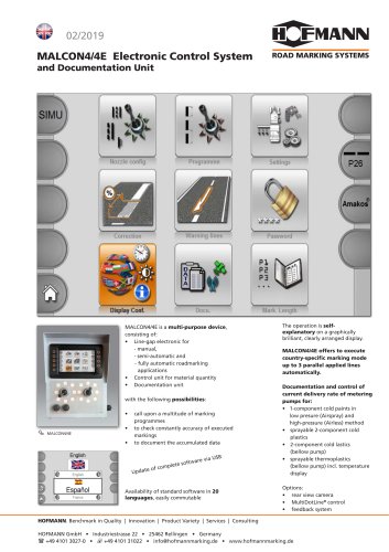 MALCON4/4E Electronic Control System and Documentation Unit