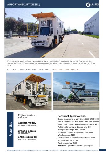 Tianyi Self-propelled ambulift WTJ5100JCR