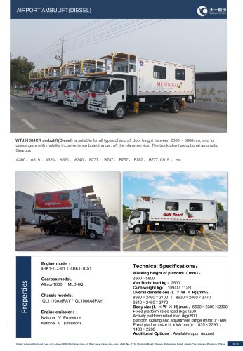 Tianyi Self-propelled ambulift WTJ5100JCR