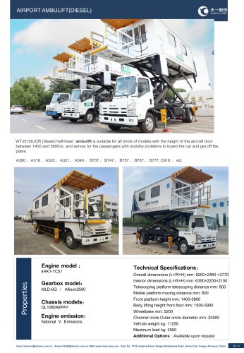 Tianyi Self-propelled ambulift WTJ5100JCR