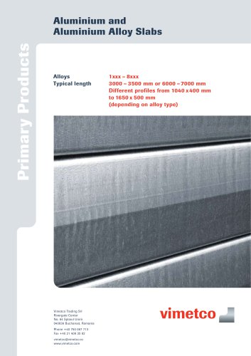 Aluminium and Aluminium Alloy Slabs