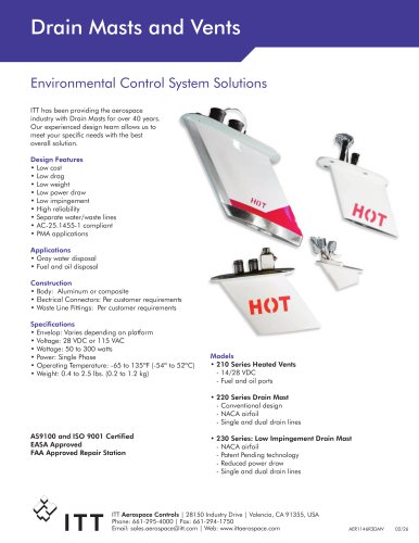 Drain Masts and Vents