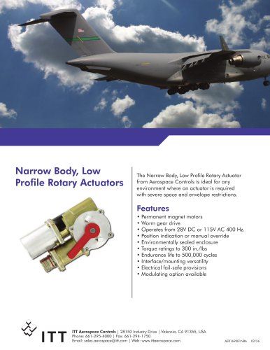 Narrow Body, Low Profile Rotary Actuator