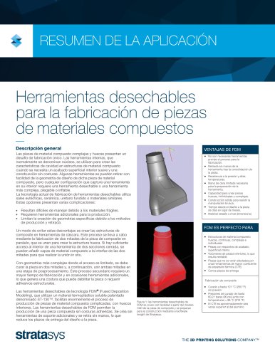 Aplicacion: Herramientas desechables para la fabricacion de piezas de materiales compuestos