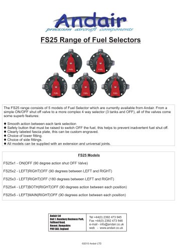 FS25 Range of Fuel Selectors