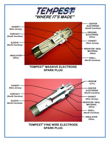 Where are Tempest Aviation Spark Plugs Made?