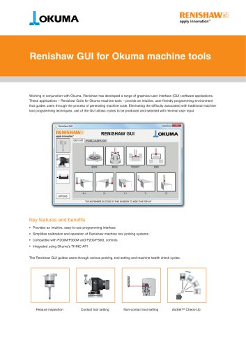 Renishaw GUI for Okuma machine tools