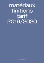 matériaux finitions tarif 2019/2020