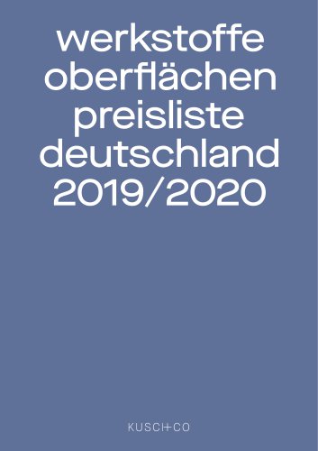 werkstoffe oberflächen preisliste deutschland 2019/2020