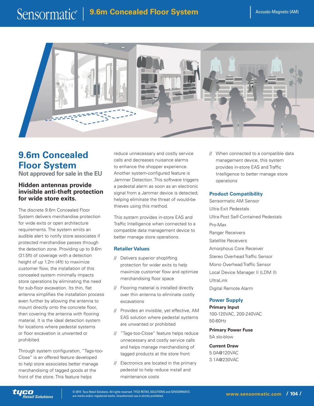 9.6m Single Concealed Floor System - Sensormatic