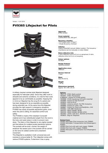 PV9365 Lifejacket for Pilots