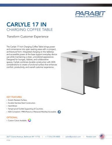 CARLYLE 17 IN CHARGING COFFEE TABLE