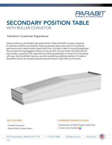 SECONDARY POSITION TABLE WITH ROLLER CONVEYOR