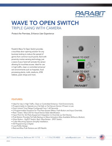 WAVE TO OPEN SWITCH TRIPLE GANG WITH CAMERA