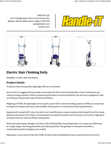 Electric Stair Climbing Dolly