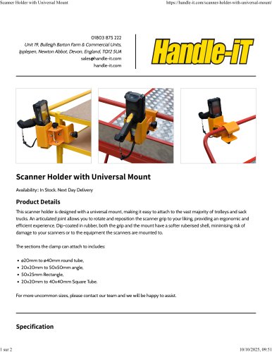 Scanner Holder with Universal Mount