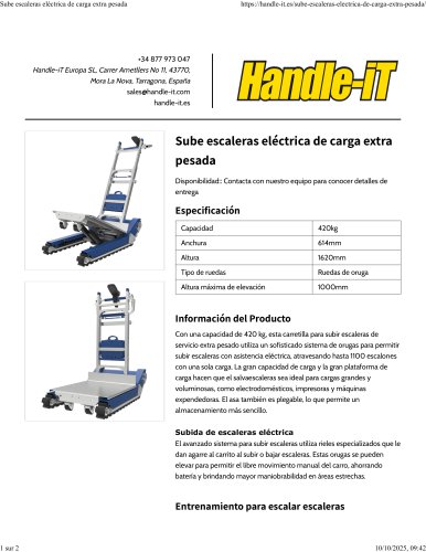 Sube escaleras eléctrica de carga extra pesada