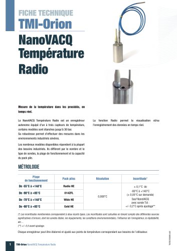 NanoVACQ Température Radio