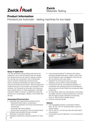 PrecisionLine Automatic  testing machines for low loads