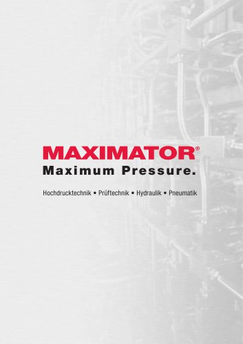 Maximator Imagebroschüre