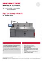 Product Information - Burst and Leakage Test Stand for titanium tubes - 1