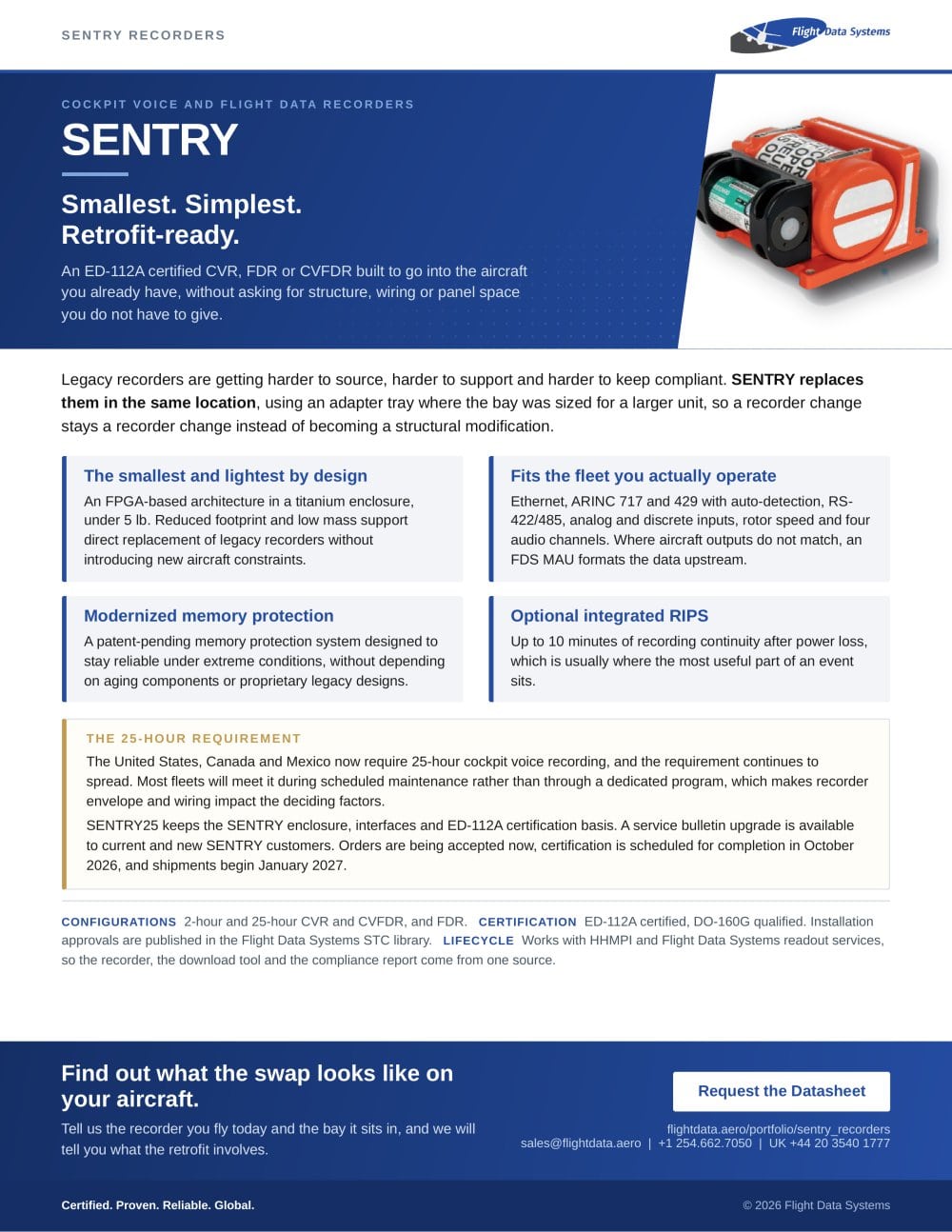 SENTRY Recorders - Flight Data Systems 