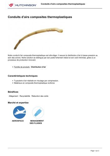 Conduits d’airs composites thermoplastiques