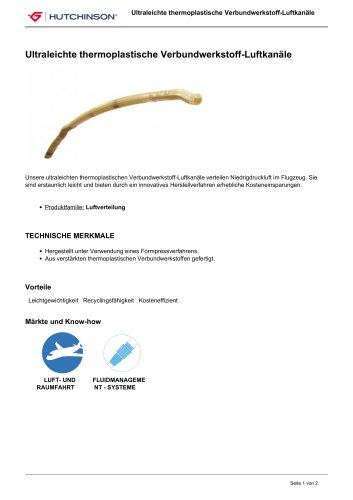 Ultraleichte thermoplastische Verbundwerkstoff-Luftkanäle