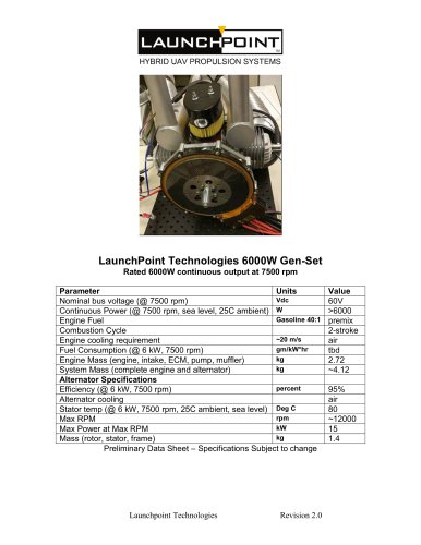 LaunchPoint Technologies 6000W Gen-Set