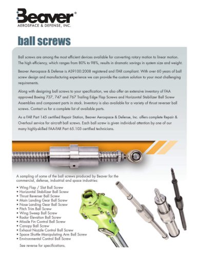 Beaver A&D Ball Screws