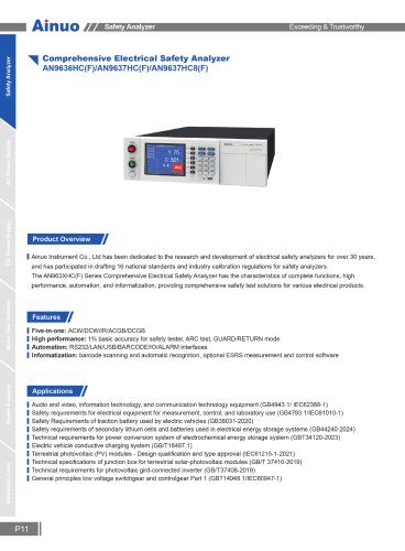 Comprehensive Electrical Safety Analyzer AN9636HC(F)/AN9637HC(F)/AN9637HC8(F)