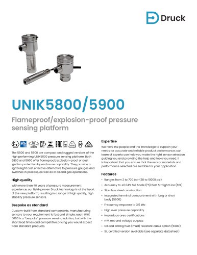 UNIK 5800/5900Flameproof/Explosion-ProofPressure Sensing Platform