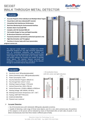 SE3307 Walk Through Metal Detector Specification v.3
