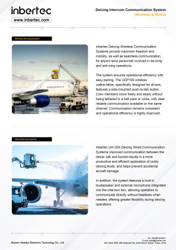 Inbertec Wireless&Wired Deicing Intercom Communication Solution