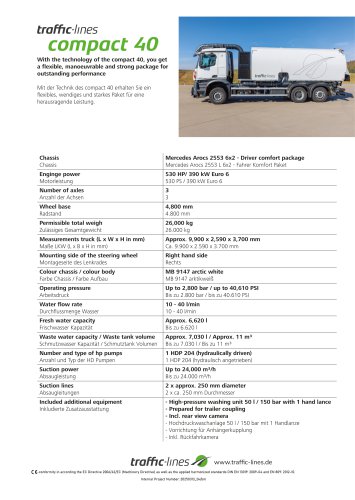 traffic-lines technical spefification compact 40 t24