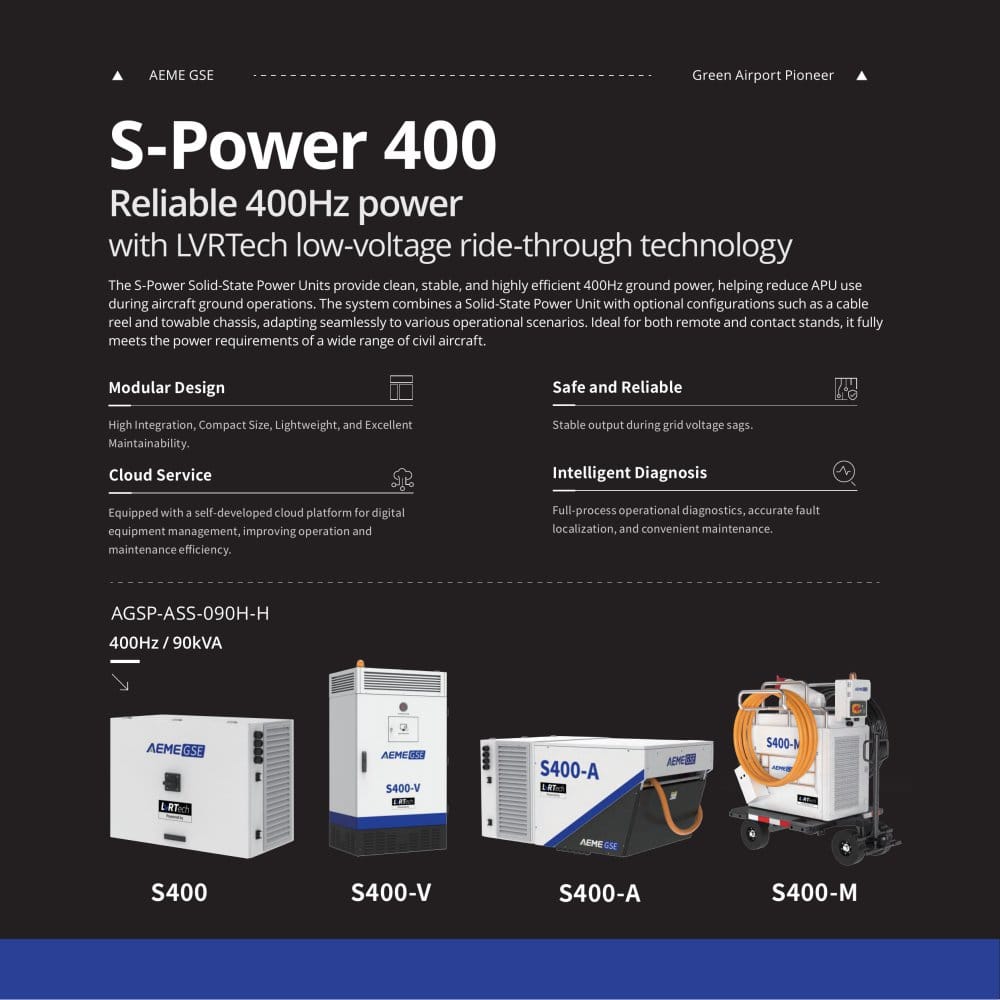 S-Power 400 S400 S400-V S400-M S400-A Solid State Ground Power Unit - AEME GSE