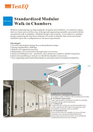 Standardized Modular Walk-in Chambers