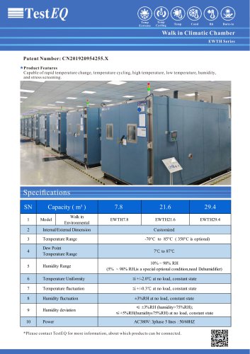 Walk in Climatic Chamber