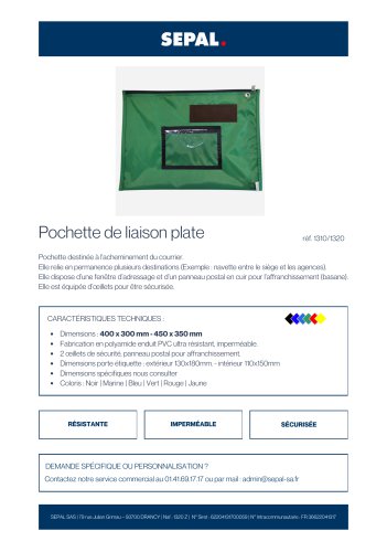 Pochette de liaison plate